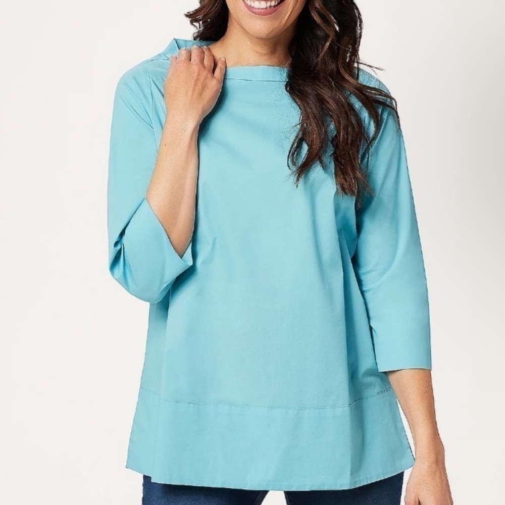 Martha STEWART STRETCH POPLIN BLOUSE - MEDIUM -